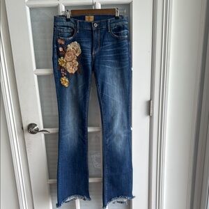 DRIFTWOOD Denim Boot Cut Jeans with Floral Design